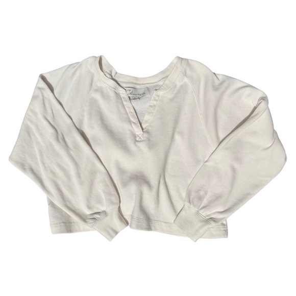 Vintage Havana Cream Long Sleeve crop sweat Shirt - Picture 1 of 3